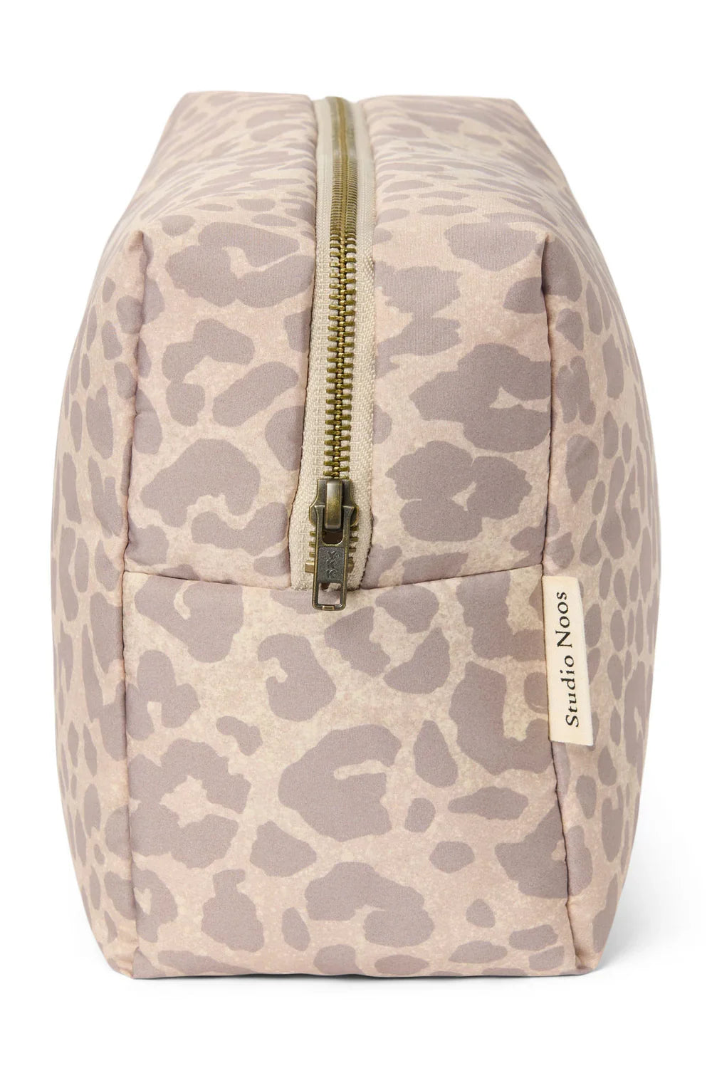 Beige Leo-Puff-Kosmetiktasche