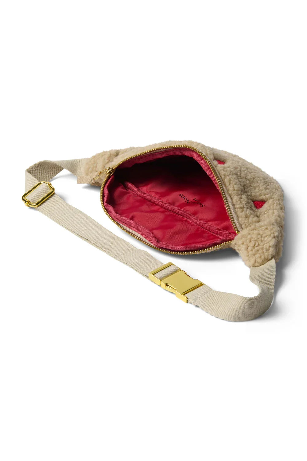 Ecru Hearts Teddy Mini-Gürteltasche