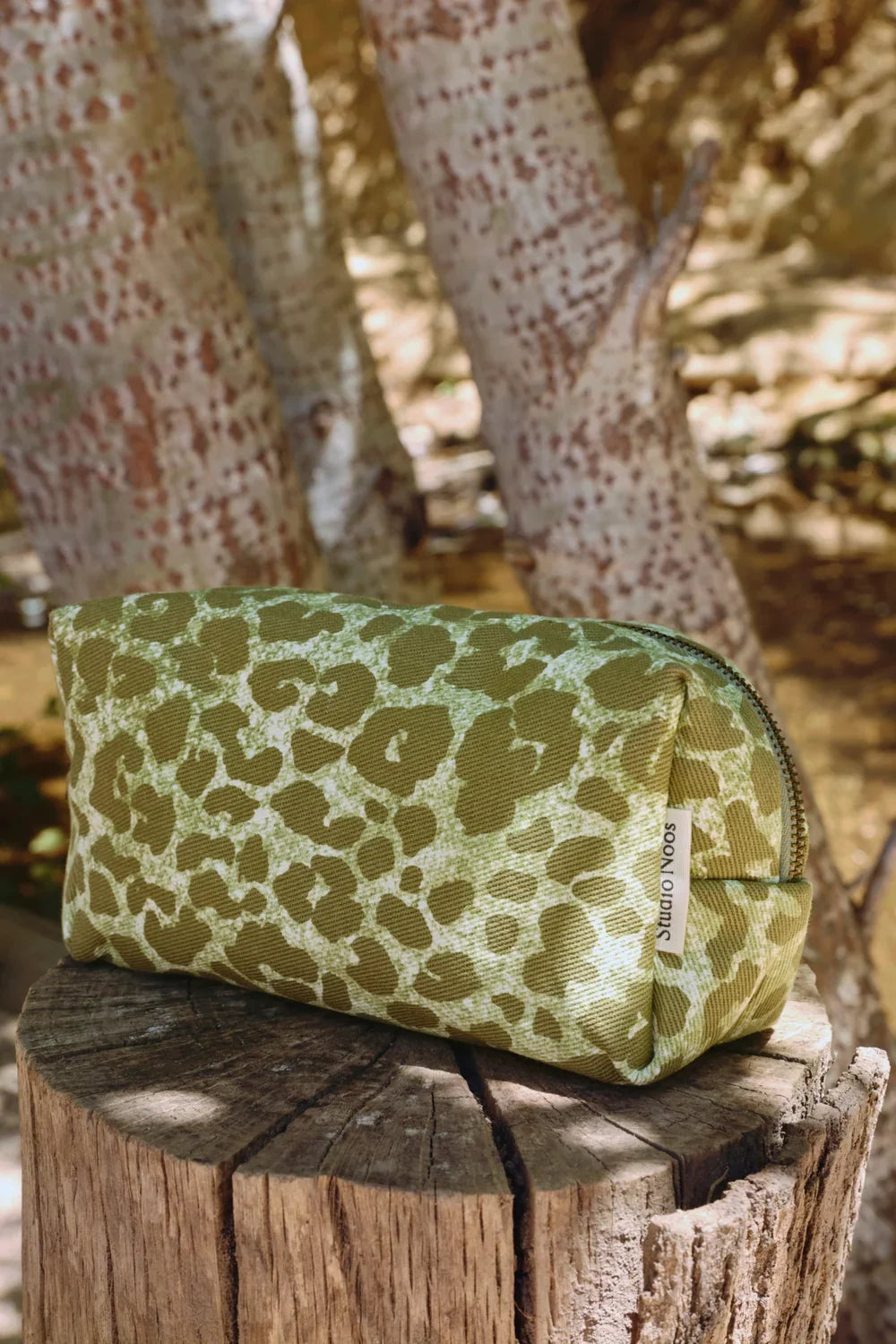 Grüner Leopard Baumwollbeutel