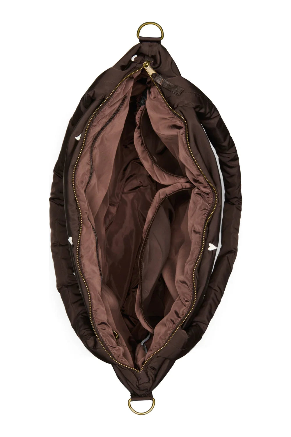 Braune Herzen Puffy Wickeltasche