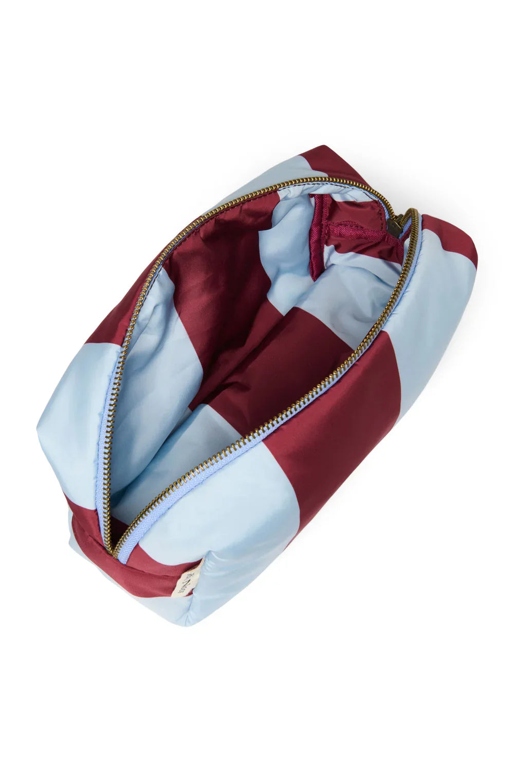 Bordeaux/Hellblau Gestreifte Tasche