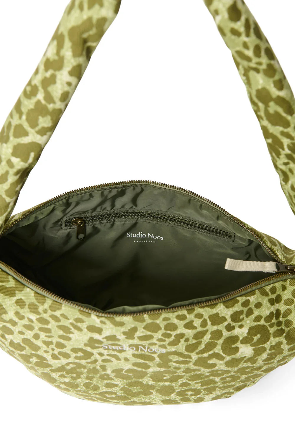 Grüne Leopard Baumwolle Mini Umhängetasche