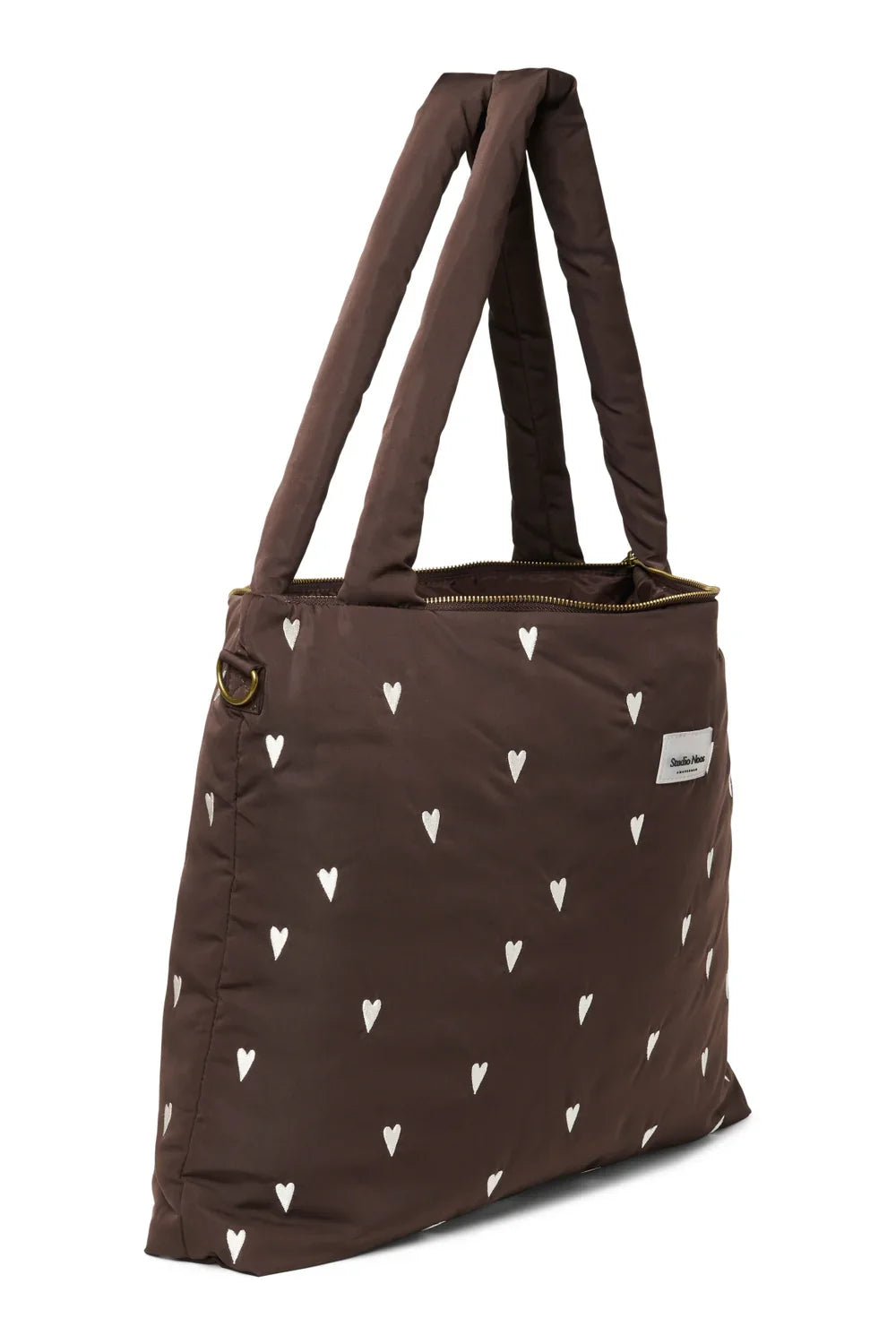 Braune Herzen Puffy Wickeltasche