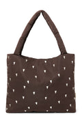 Bruine Puffy Mom-tas met hartjes