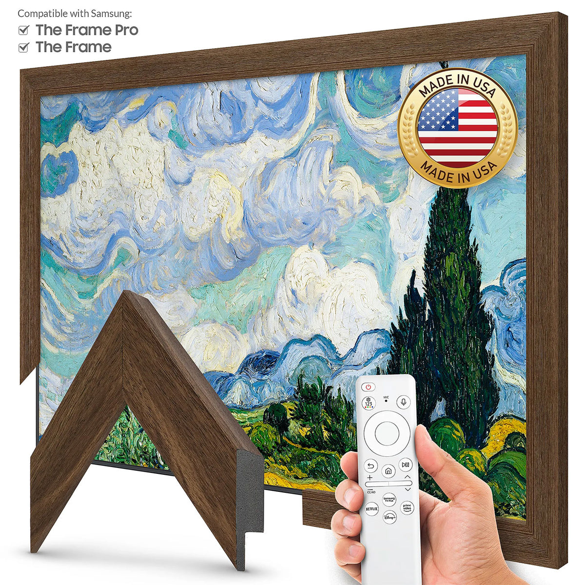 Frame My TV Samsung The Frame 43" Slim Frame In Museum Walnut - FRM-SF-P6033-43-2021 - image 2