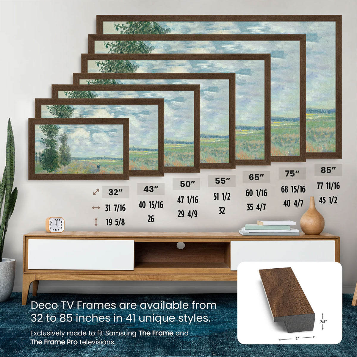 Frame My TV Samsung The Frame 65" Slim Frame In Museum Walnut - FRM-SF-P6033-65-2021 - image 8