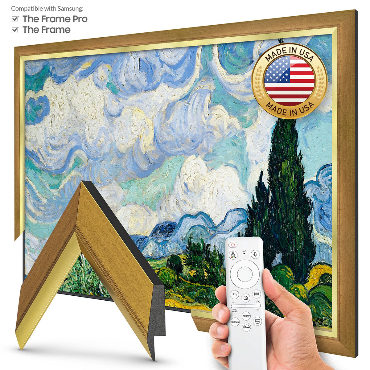 Frame My TV Samsung The Frame 50" Slim Frame In Modern Gold Leaf - FRM-SF-P6142-50-2021 - image 2
