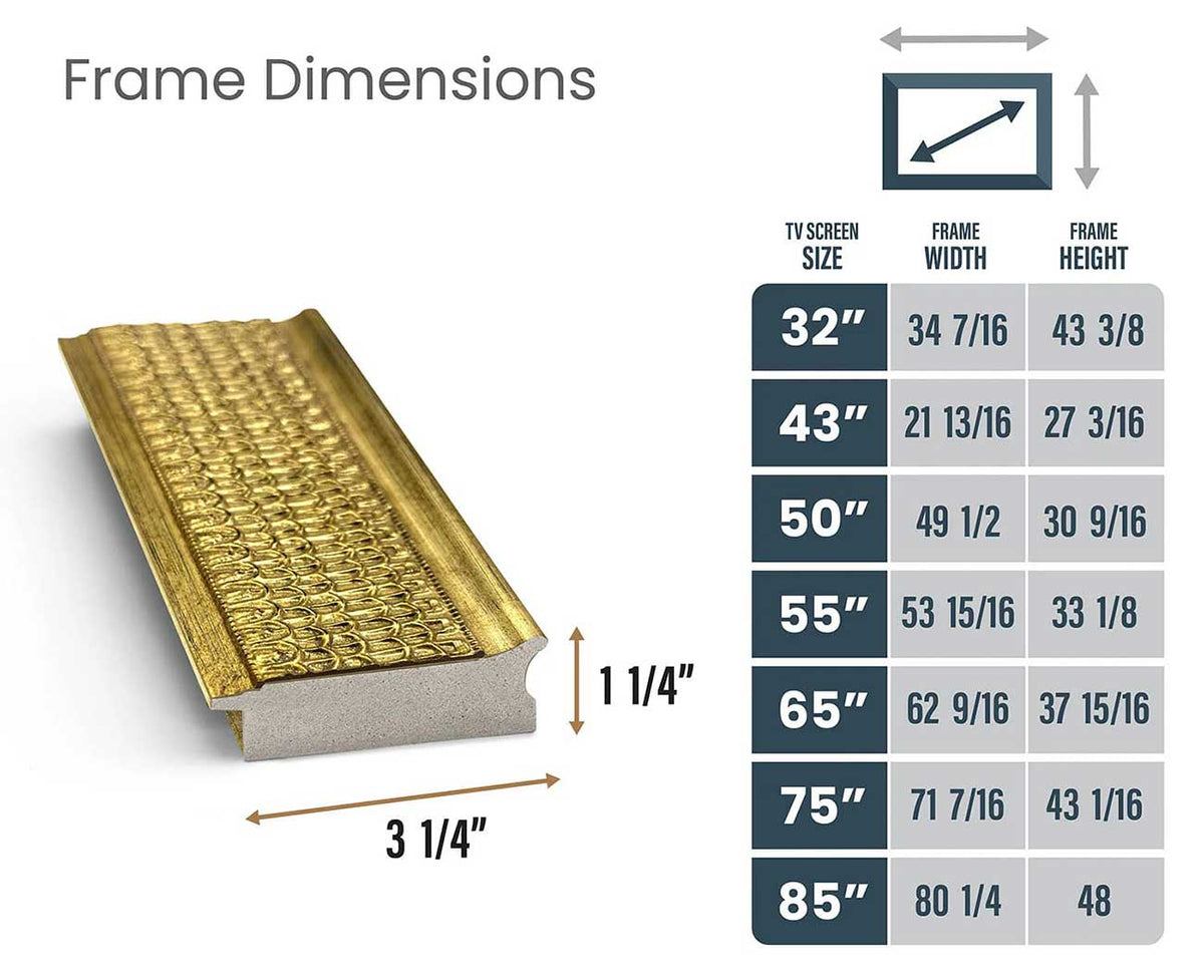 Frame My TV Samsung The Frame  65" Premiere Frame in Gatsby Gold - FRM-SF-P5210-65-2021 - image 5