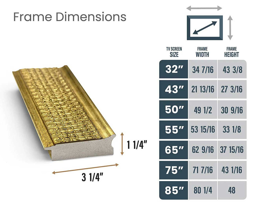 Frame My TV Samsung The Frame  43" Premiere Frame in Gatsby Gold - FRM-SF-P5210-43-2021 - image 5