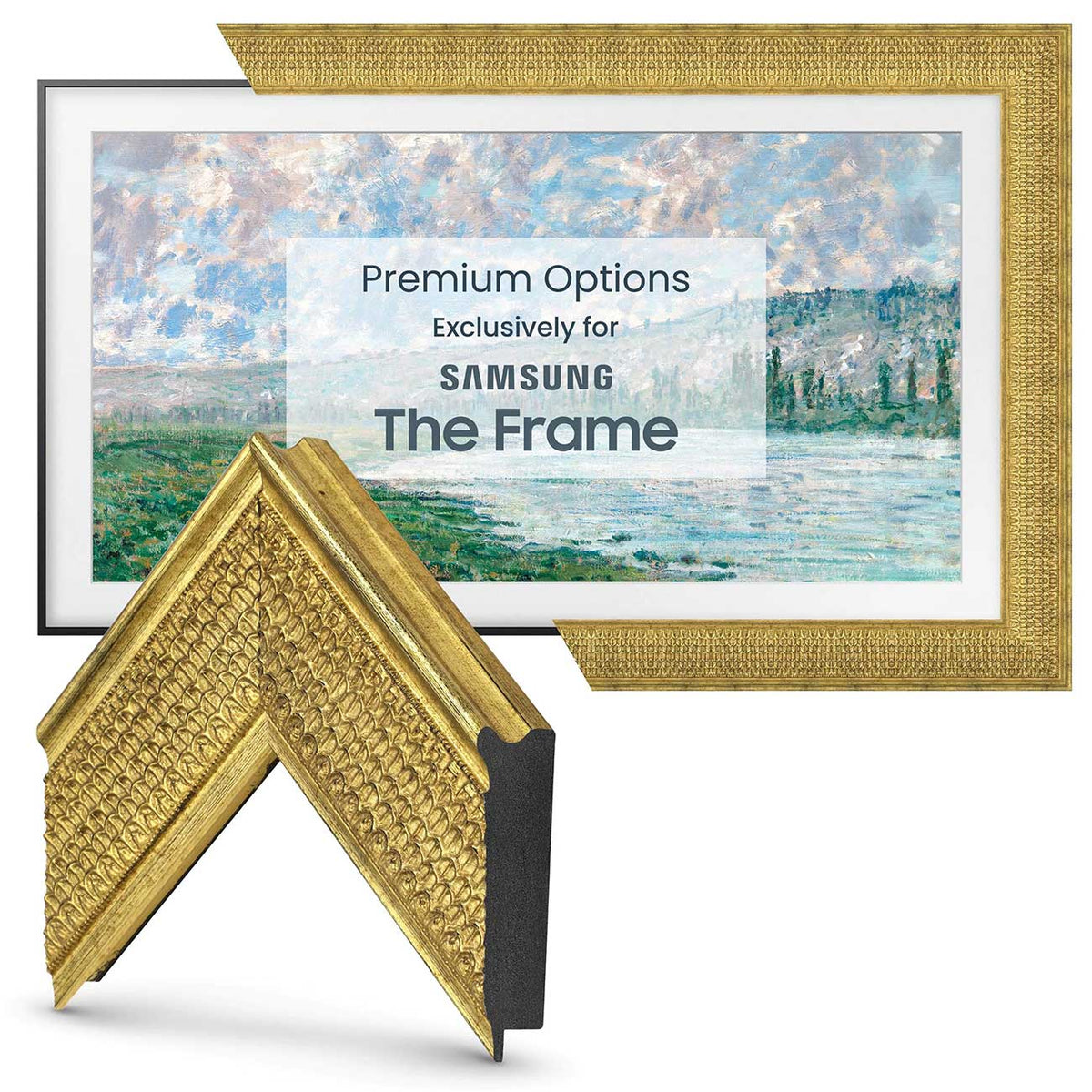 Frame My TV Samsung The Frame  32" Premiere Frame in Gatsby Gold - FRM-SF-P5210-32-2021 - image 2