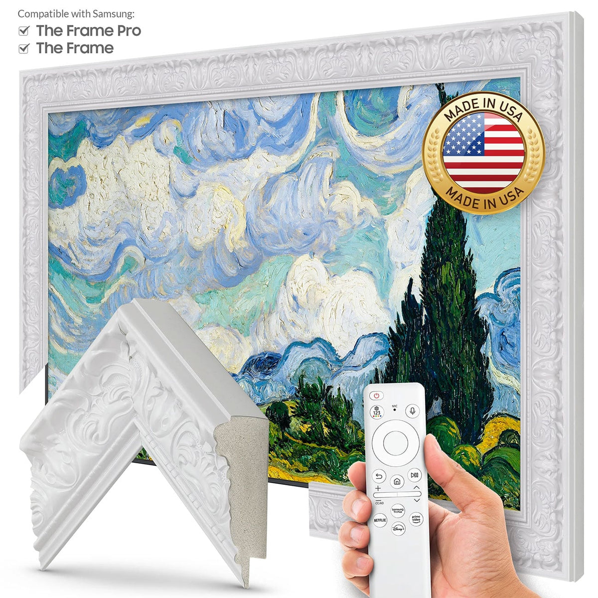 Frame My TV Samsung The Frame 65" Premiere Frame In Tuscan Gloss White - FRM-SF-P5088-65-2021 - image 2
