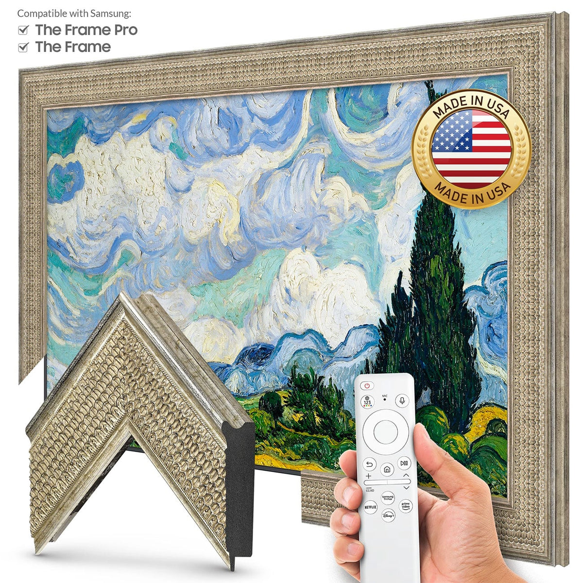 Frame My TV Samsung The Frame 55" Frame In Gatsby Silver - FRM-SF-P5212-55-2021 - image 2