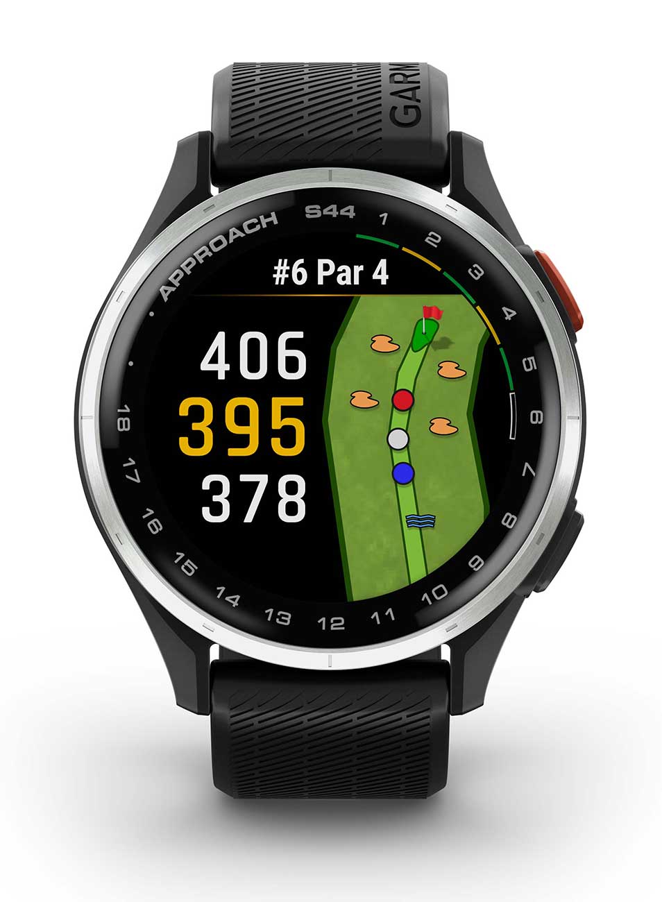 Garmin Approach S44 43mm Golf Smartwatch, Silver Aluminum with Black Silicone Band - 010-03009-00 - image 4
