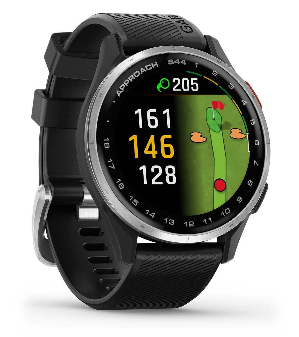 Garmin Approach S44 43mm Golf Smartwatch, Silver Aluminum with Black Silicone Band - 010-03009-00 - image 3