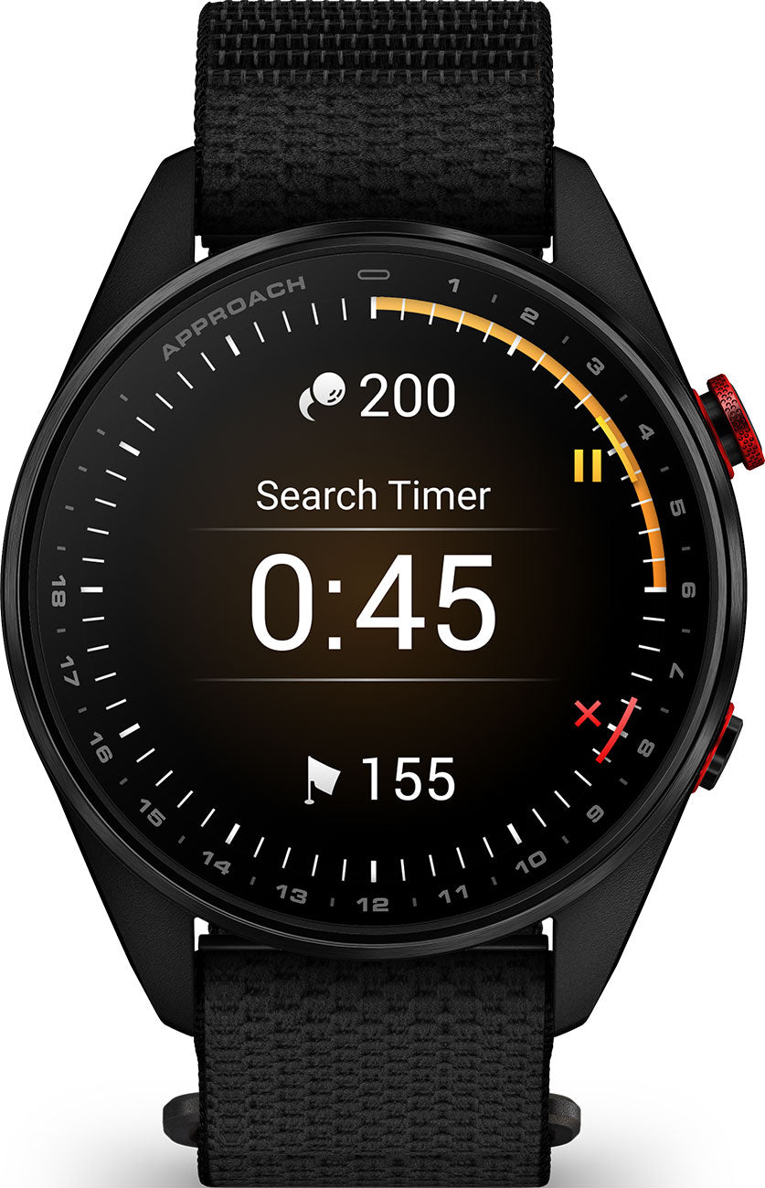 Garmin Approach S72 GPS Smartwatch 47mm in Carbon Gray/Red DLC Titanium Bezel with Black ComfortFit Fabri - image 5