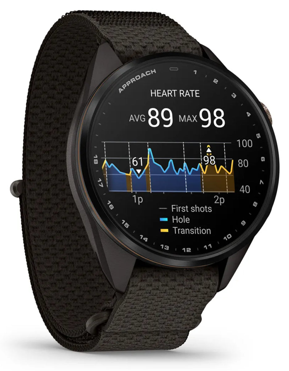 Garmin Approach S72 GPS Smartwatch 43mm in Carbon Gray/Heritage Bronze DLC Titanium with Pebble Gray Comf - image 3