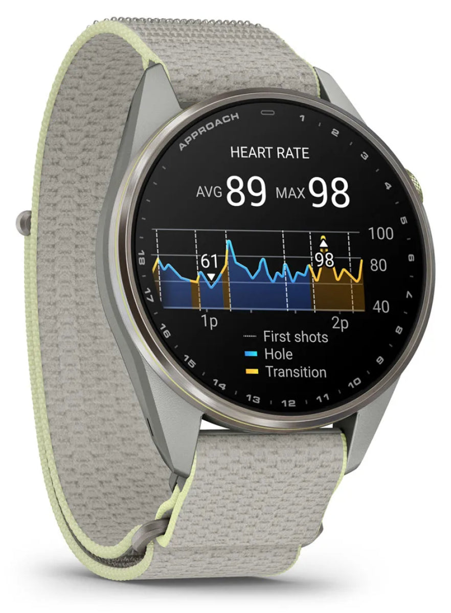 Garmin Approach S72 GPS Smartwatch 47mm in Silver/Citron Titanium Bezel with Fog Gray/Citron ComfortFit F - image 3