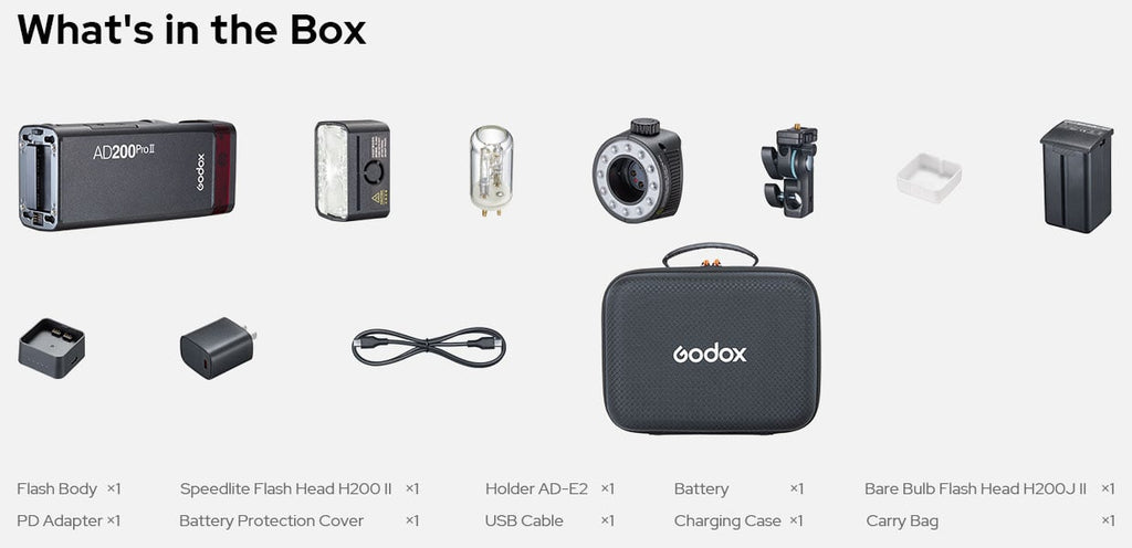 Godox AD200Pro II Pocket Flash Head Kit - AD200PROII - image 2