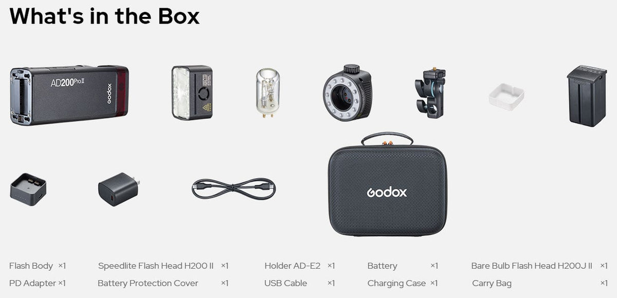Godox AD200Pro II Pocket Flash Head Kit - AD200PROII - image 2