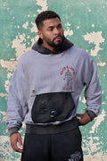 5168 - Sweat à capuche effet usé Gold's Iron Legacy