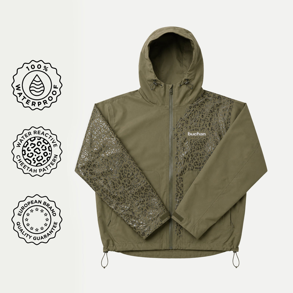 Chaqueta de lluvia Cheetah reactiva al agua - Verde