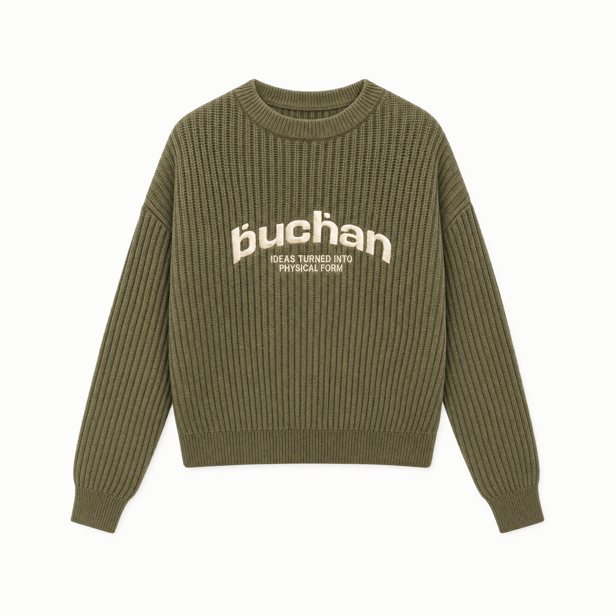 Ribbed Knit Sweater - Khaki Green