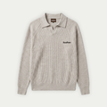 Knit Polo Sweater - Light Grey