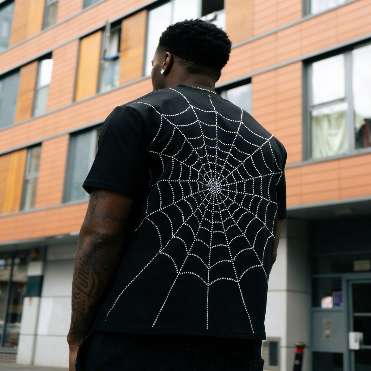 VYBES Rhinestone Web Tee