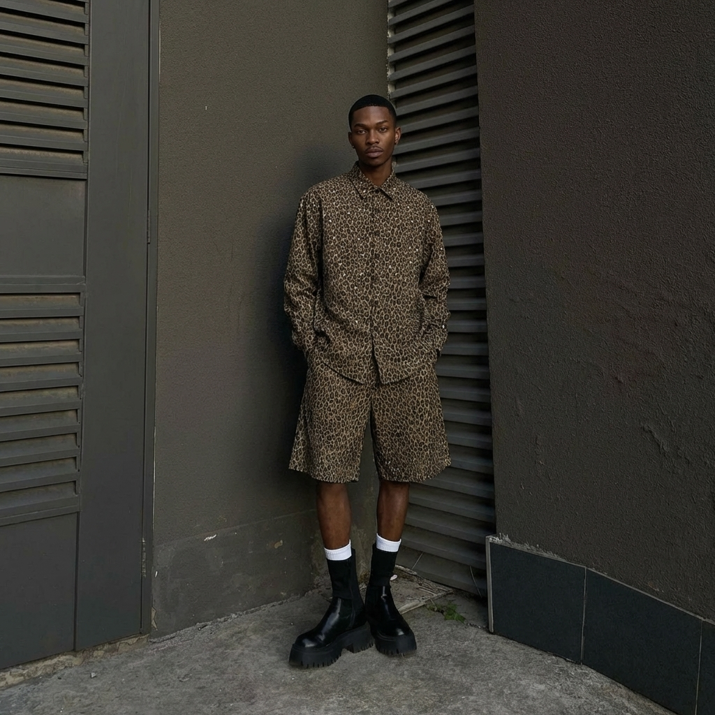 VYBES Leopard Long Sleeve Jacket