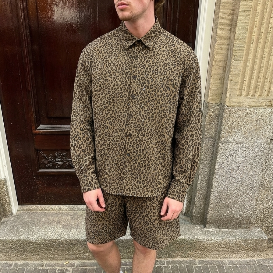 VYBES Leopard Long Sleeve Jacket