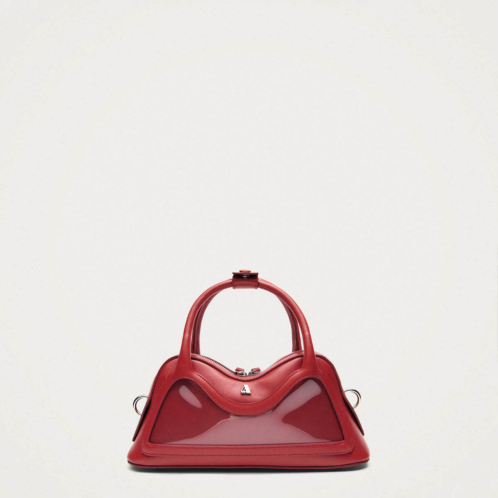 Hilma Mini Vinyl Tas van Rood Leer