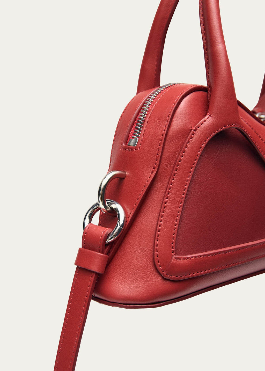 Hilma Mini Vinyl Tas van Rood Leer