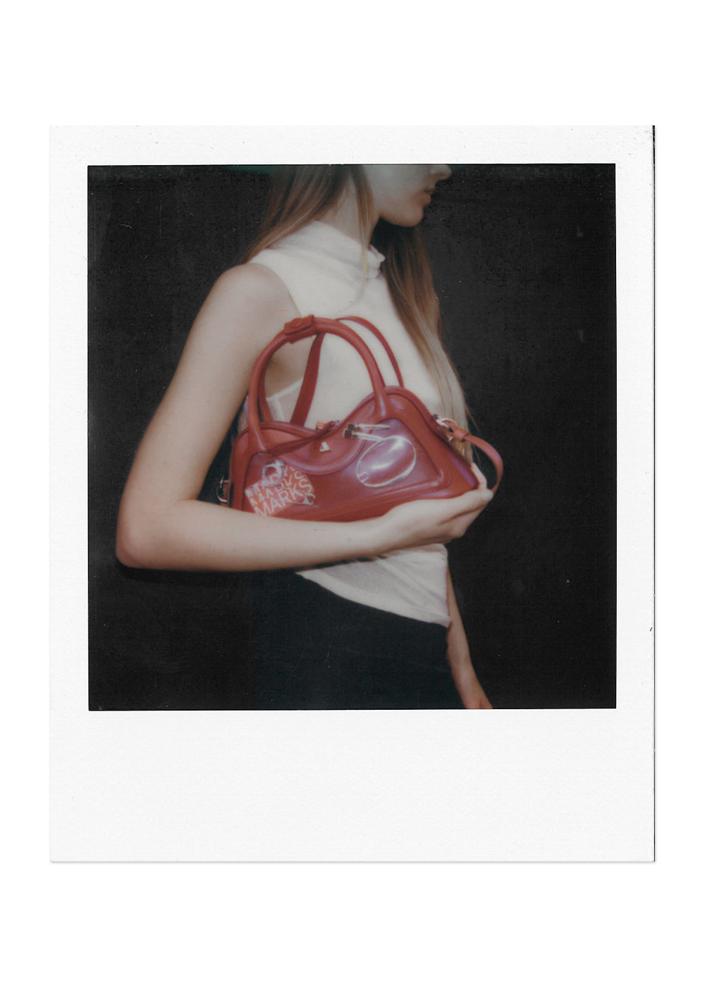 Hilma Mini Vinyl Tas van Rood Leer