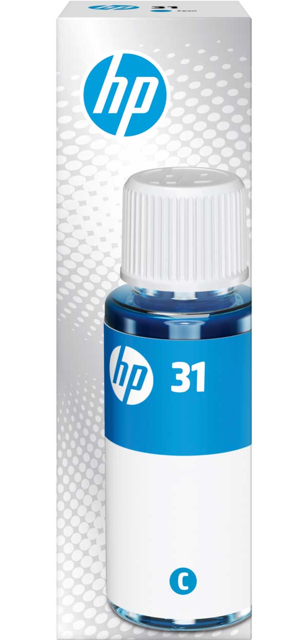 HP 31 Original Ink Bottle in Cyan - 1VU26AN - image 1