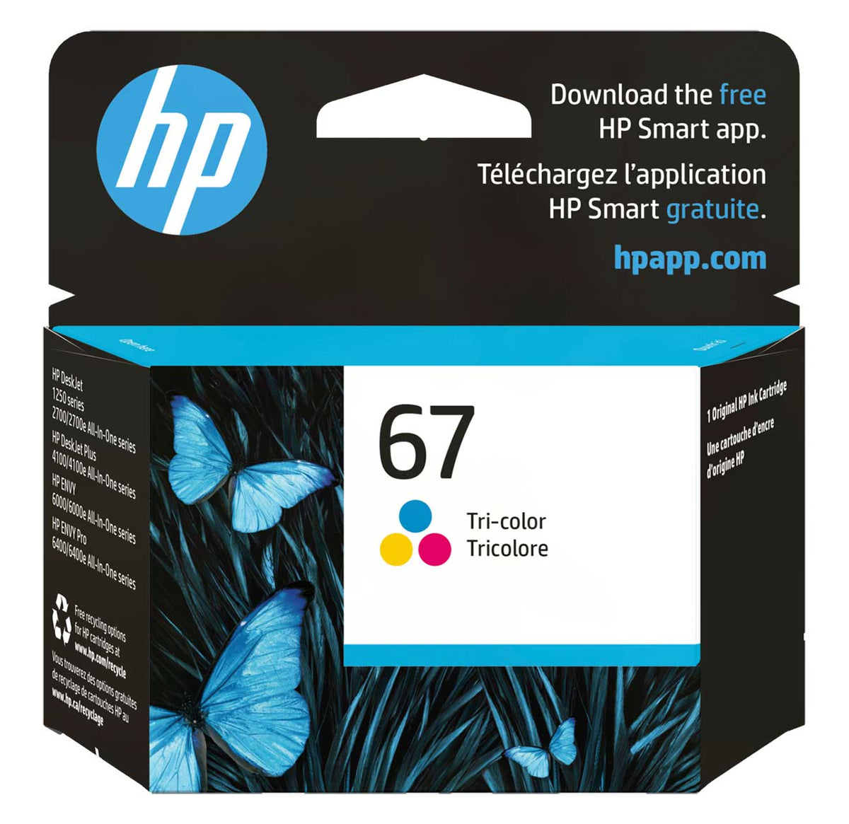 HP 67 Original Ink Cartridge in Tri-Color - 3YM55AN/140 - image 1