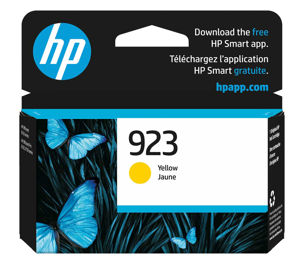 HP 923 Yellow Original Ink Cartridge in Yellow - 4K0T2LN - image 1