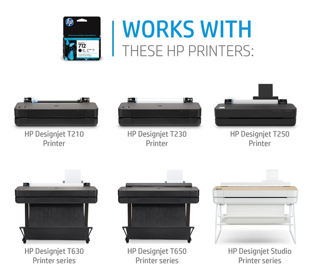 HP 712 38ml DesignJet Ink Cartridge in Black - 3ED70A - image 2