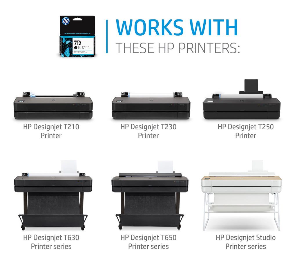 HP 712 80ml DesignJet Ink Cartridge in Black - 3ED71A - image 2