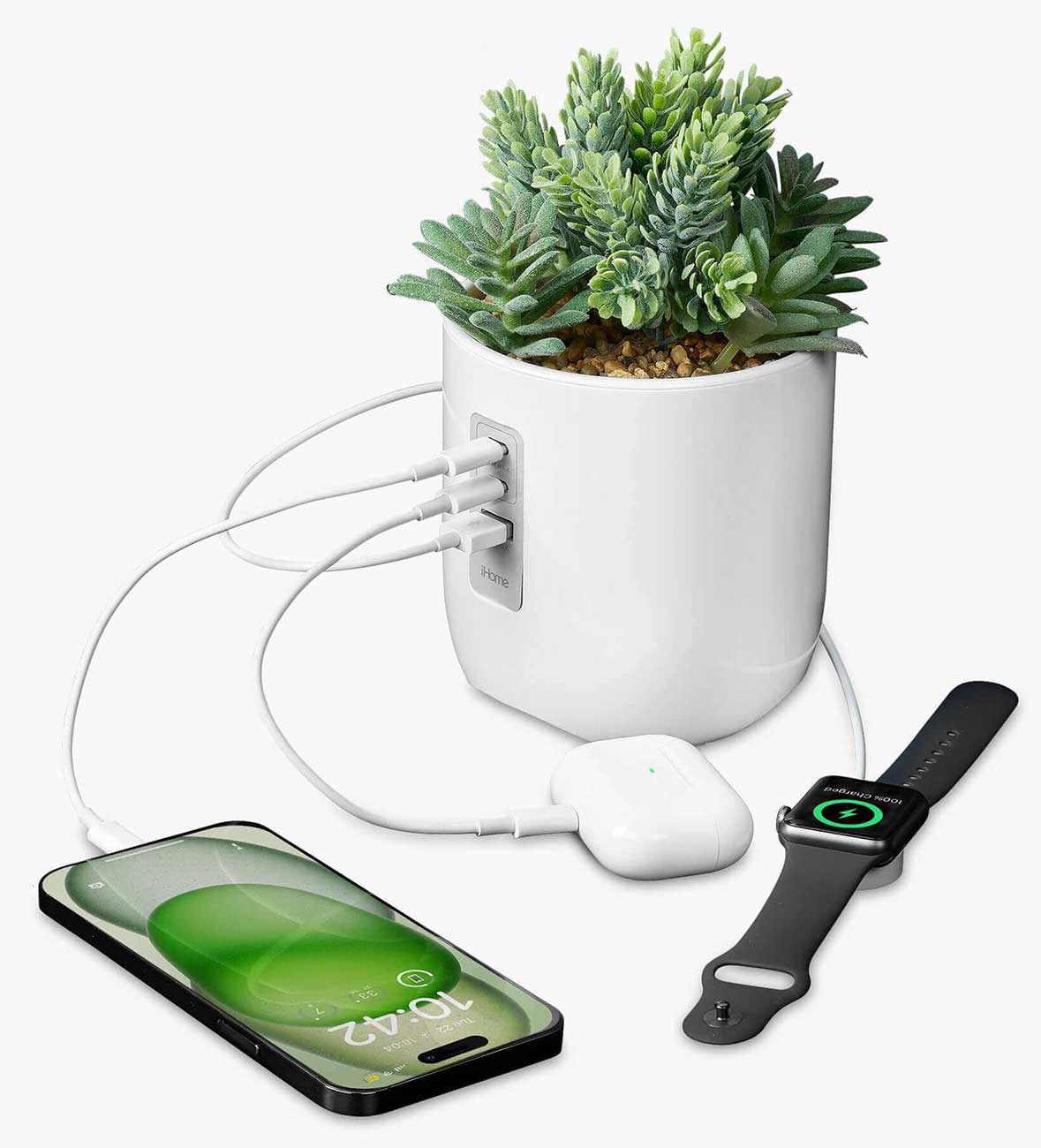 iHome Faux Succulent Charging Station - IPP45 - image 3