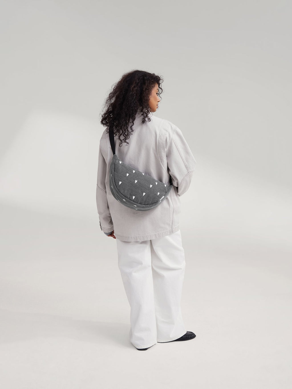 Denim-Gürteltasche für Erwachsene | Graue Herzen