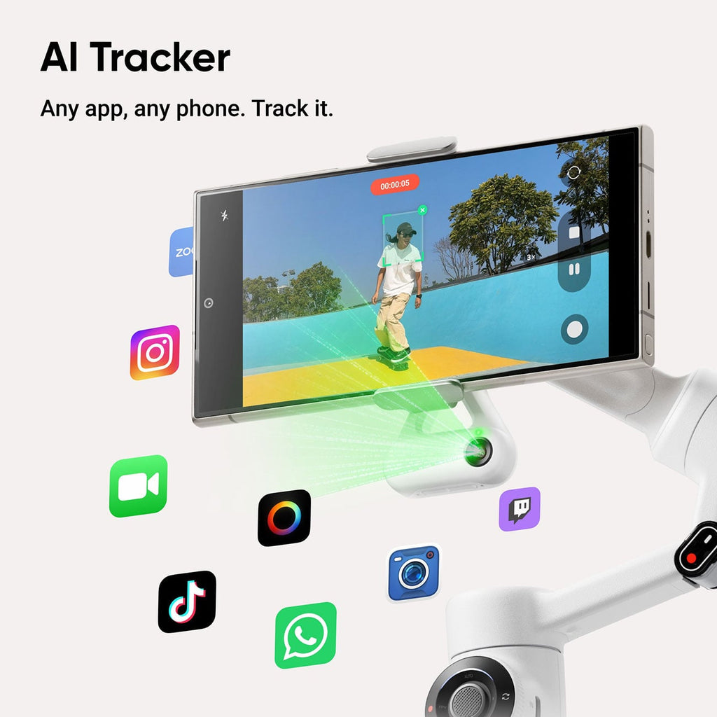Insta360 Flow 2 Gimbal AI Tracker Bundle in Summit White - CINSABQA_FLOW2LITE10 - image 12