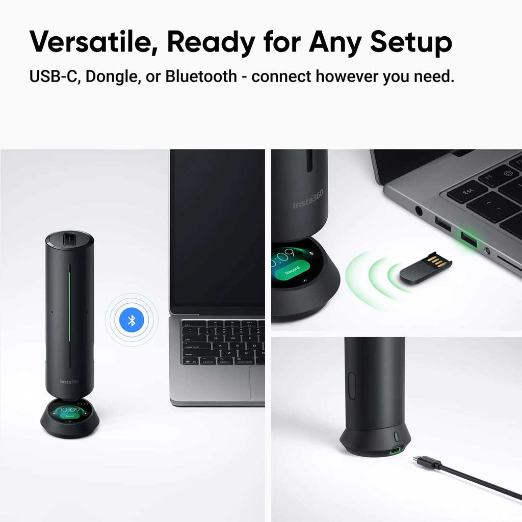 Insta360 Wave Professional Speakerphone with AI Recording Suite in Graphite Black - CINSABCA-WAVE02 - image 13