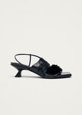 Juniper schwarze Ledersandalen