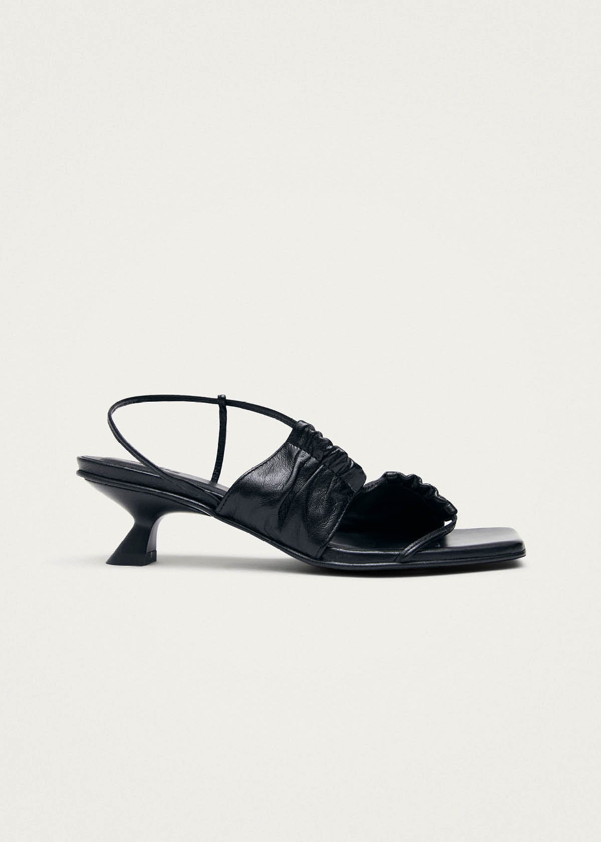 Juniper schwarze Ledersandalen