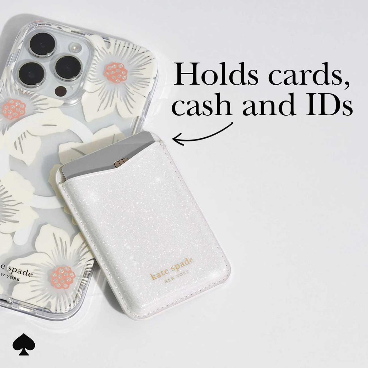 Kate Spade New York MagSafe Wallet in White Glitter - KS053070 - image 3