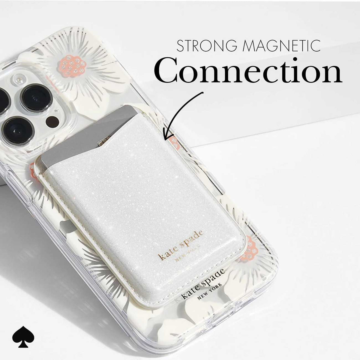 Kate Spade New York MagSafe Wallet in White Glitter - KS053070 - image 4