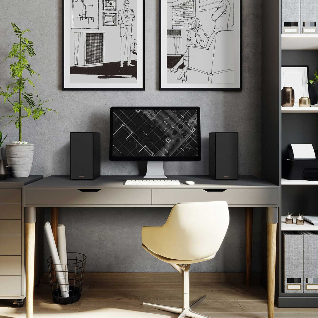 Klipsch R-40PM Reference Powered Monitor Bookshelf Speakers in Black (Pair) - 1071484 - image 9