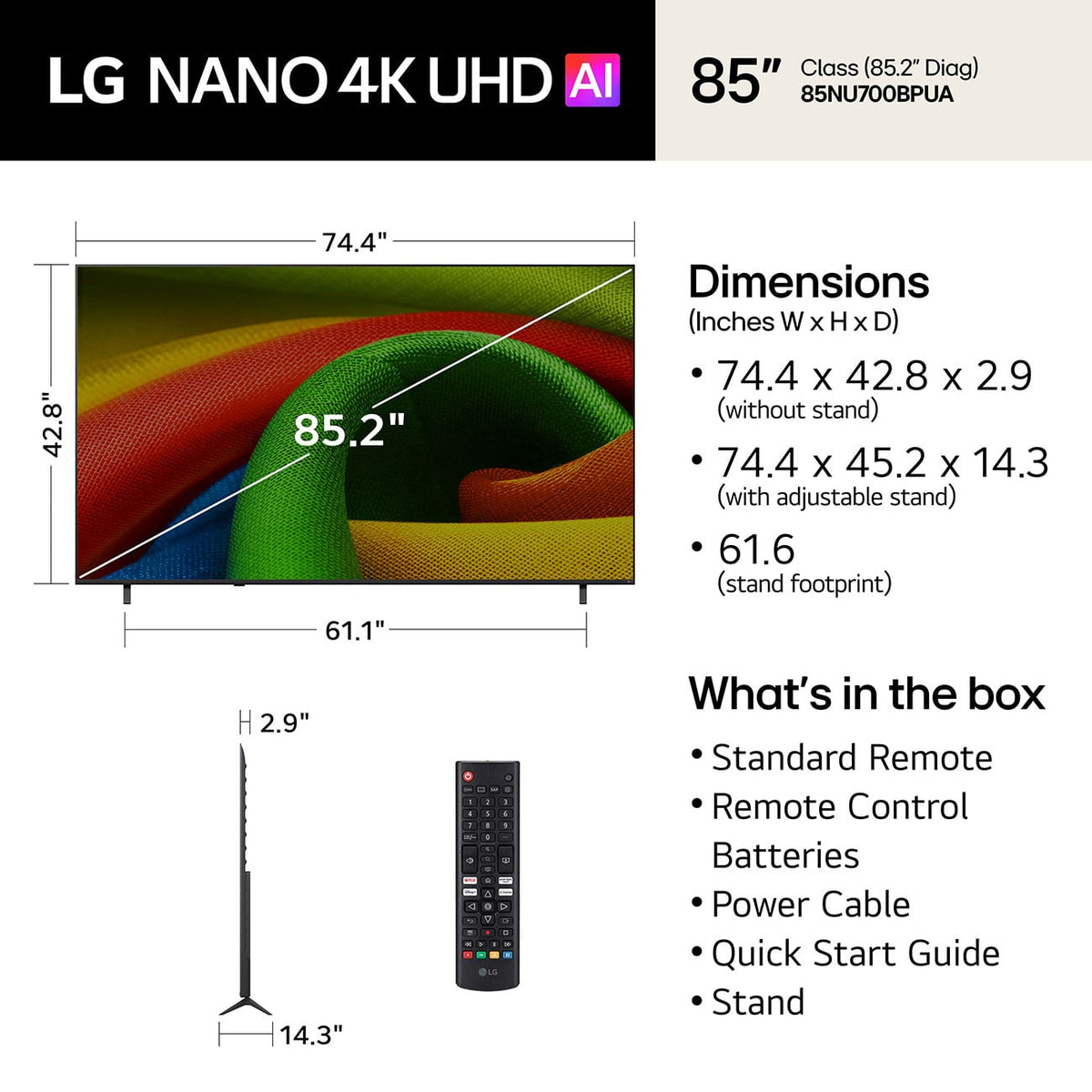 LG AI NU70 Series 85-Inch Nano 4K UHD Smart TV - 85NU700BPUA - image 4