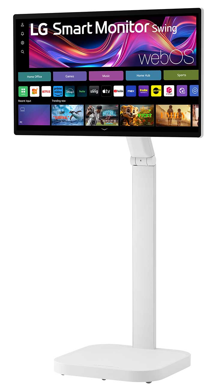 LG Smart Monitor Swing 32-Inch 4K UHD IPS with Touchscreen & Rolling Stand - 32U889SA-W - image 3