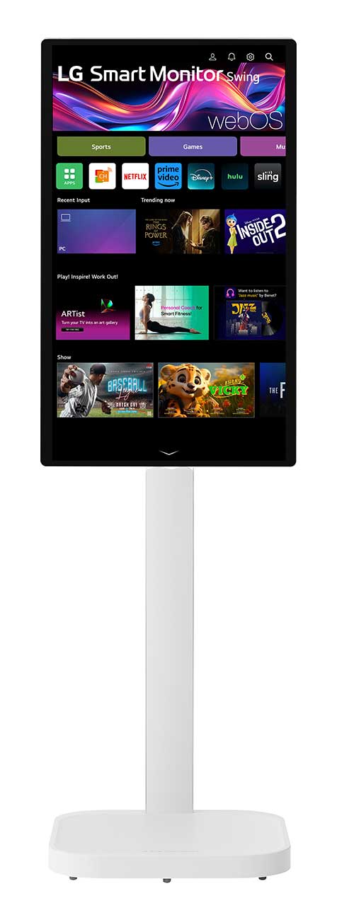 LG Smart Monitor Swing 32-Inch 4K UHD IPS with Touchscreen & Rolling Stand - 32U889SA-W - image 7